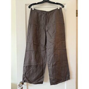 Sisley | Brown Linen Cropped Pants